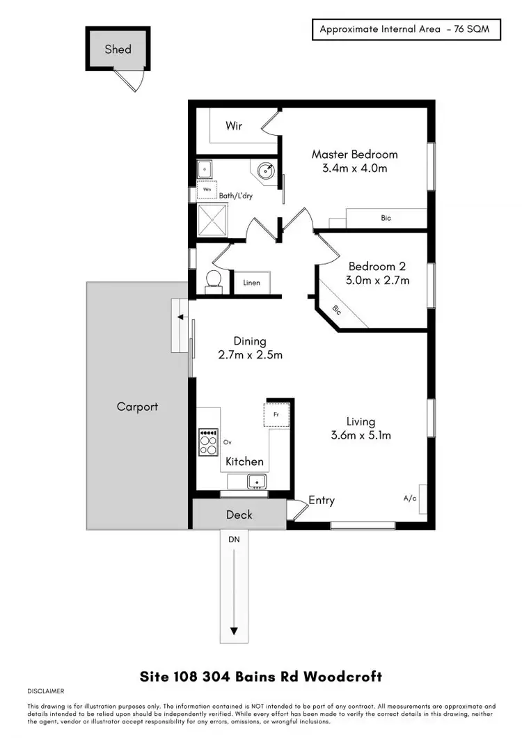Floorplan of Homely unit listing, Site 108/306 Bains Road, Woodcroft SA 5162