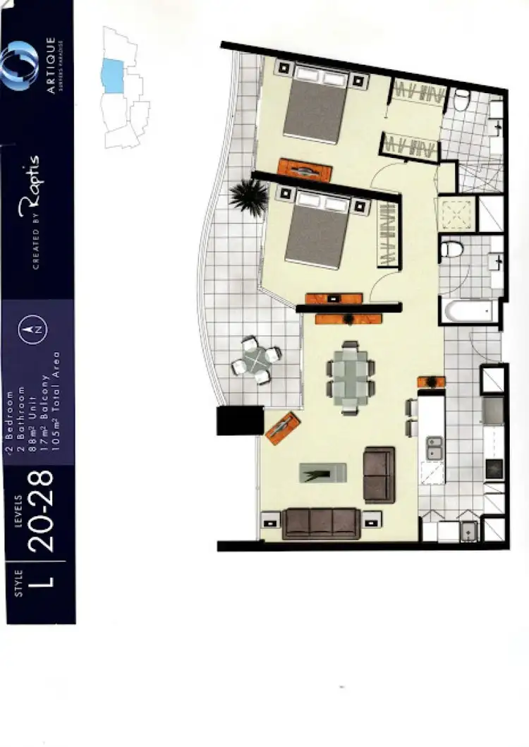 Floorplan of Homely apartment listing, 2004/18 Enderley Ave, Surfers Paradise QLD 4217
