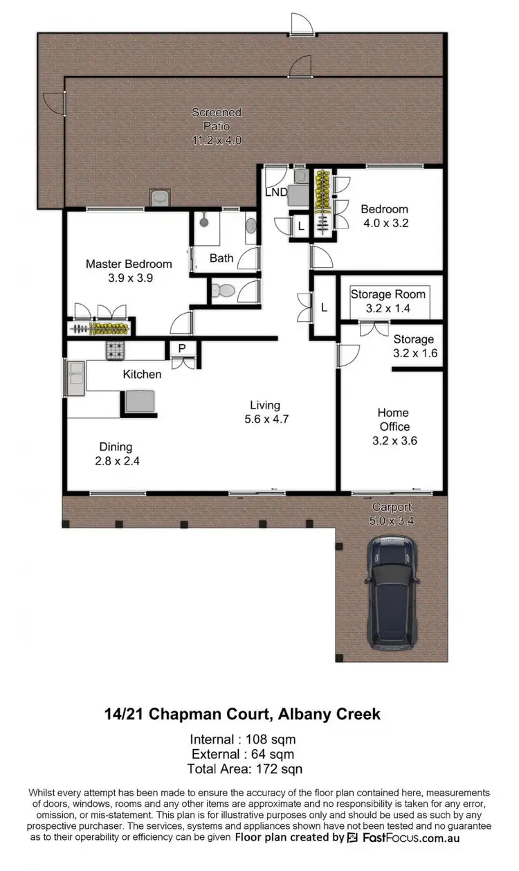 Floorplan of Homely villa listing, 14/21 Chapman Court, Albany Creek QLD 4035