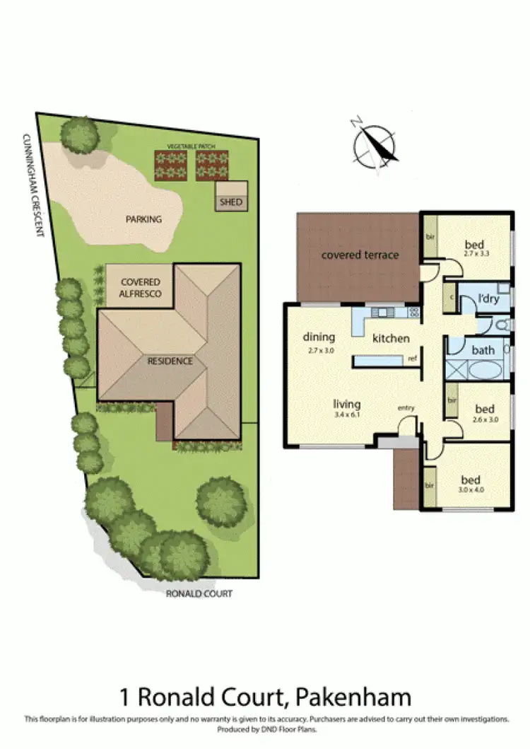 Floorplan of Homely house listing, 1 Ronald Court, Pakenham VIC 3810