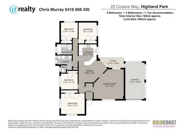 Floorplan of Homely house listing, 22 Cozens Way, Highland Park QLD 4211