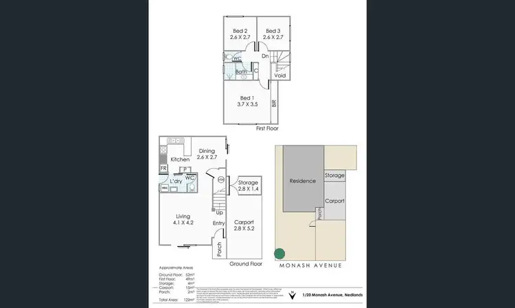 Floorplan of Homely townhouse listing, 1/20 Monash Avenue, Nedlands WA 6009