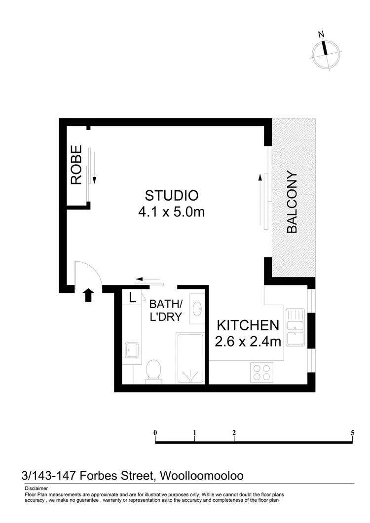 Floorplan of Homely studio listing, 3/137-147 Forbes Street, Woolloomooloo NSW 2011