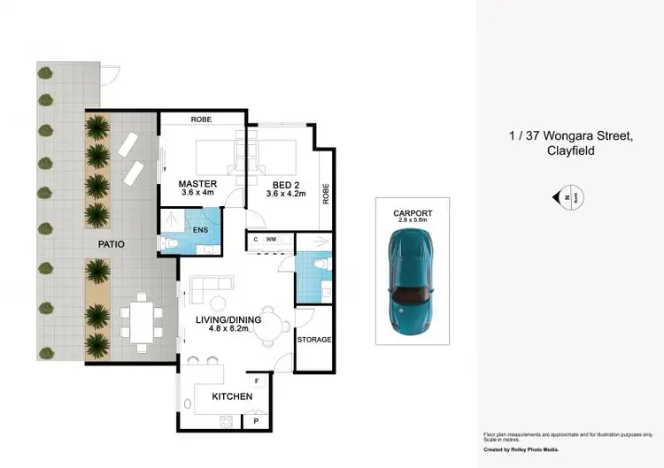 Floorplan of Homely unit listing, 1/37 Wongara Street, Clayfield QLD 4011
