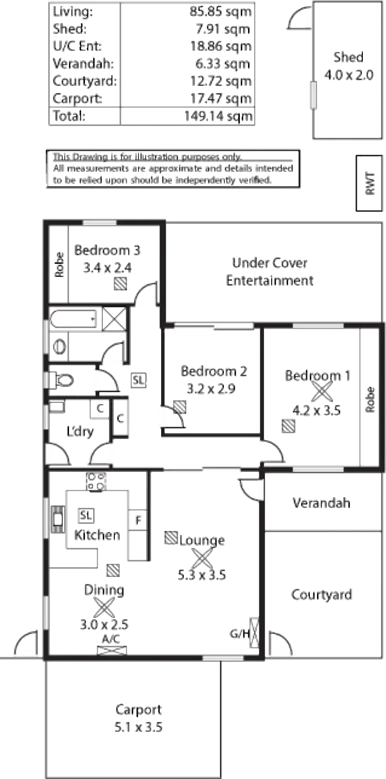 Floorplan of Homely house listing, 153 George Street, Paradise SA 5075