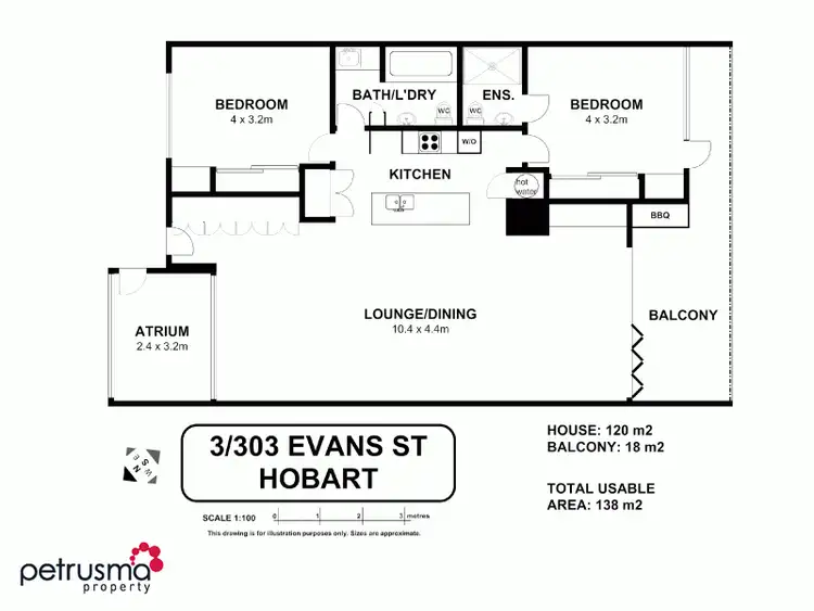 Floorplan of Homely apartment listing, 303/3 Evans Street, Hobart TAS 7000