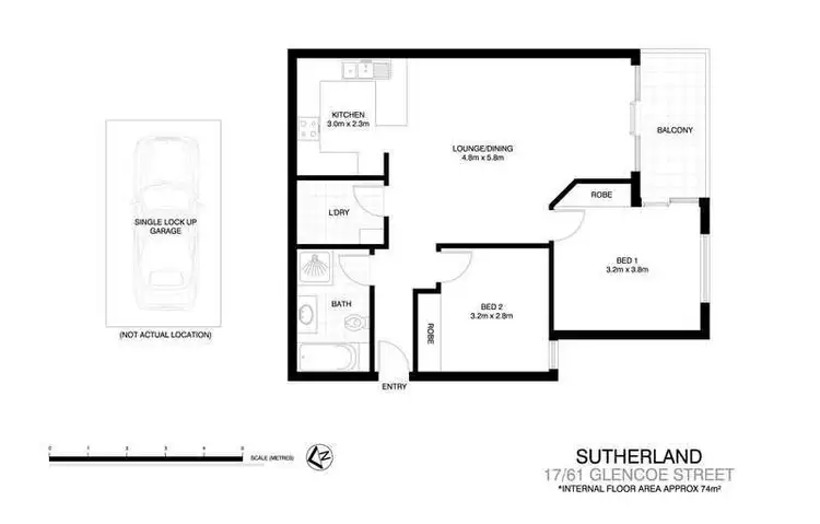 Floorplan of Homely unit listing, 17/61 Glencoe Street, Sutherland NSW 2232