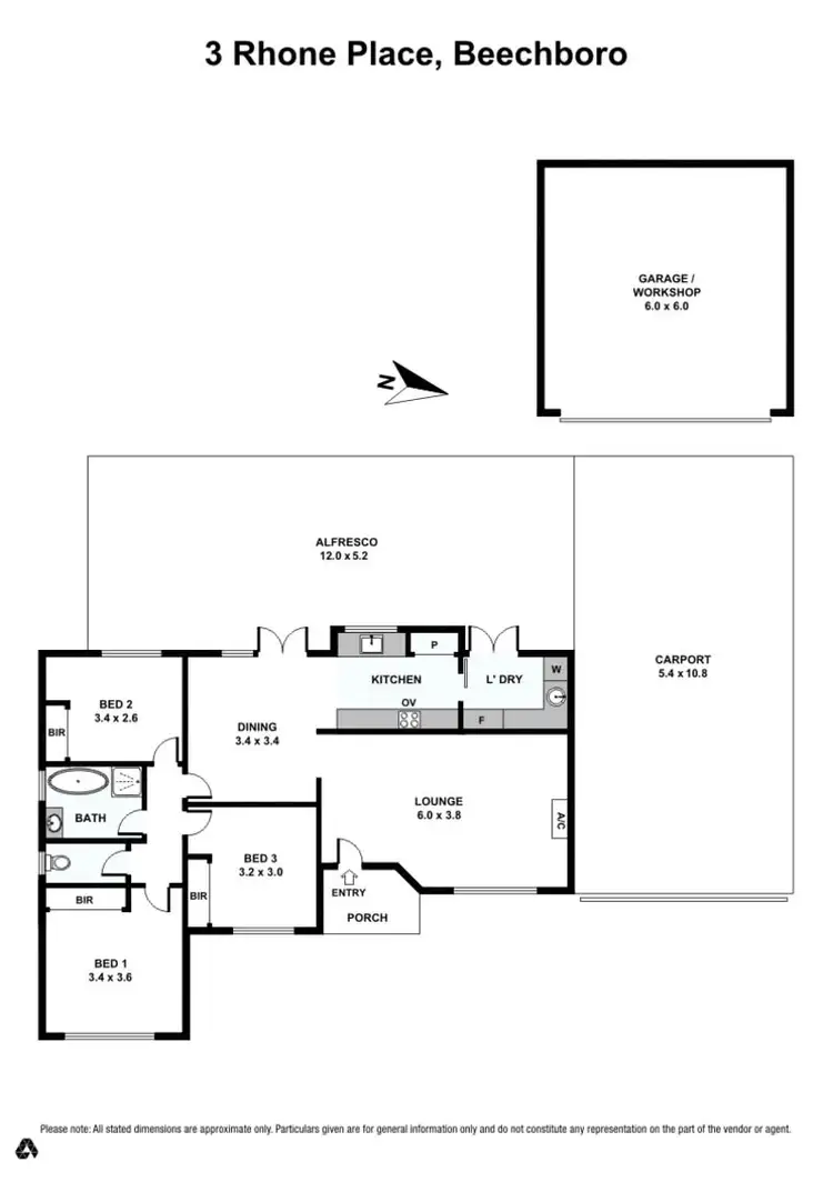 Floorplan of Homely house listing, 3 Rhone Place, Beechboro WA 6063