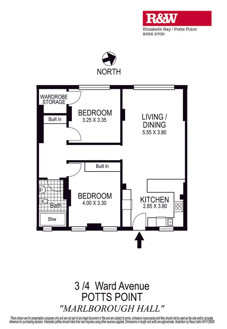 Floorplan of Homely apartment listing, 3/4 Ward Avenue, Potts Point NSW 2011