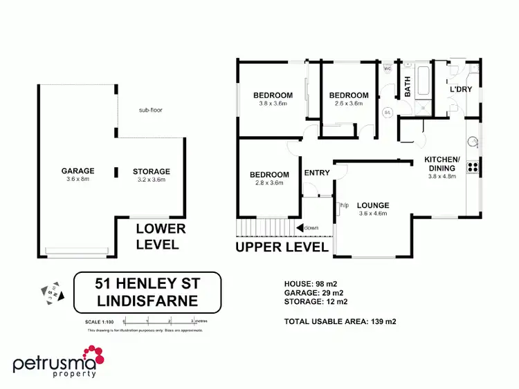 Floorplan of Homely house listing, 51 Henley Street, Lindisfarne TAS 7015