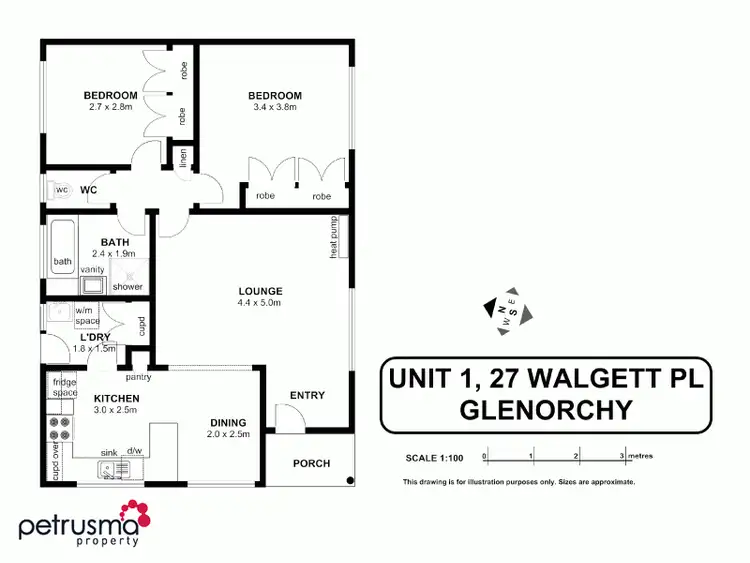 Floorplan of Homely unit listing, 1/27 Walgett Place, Glenorchy TAS 7010