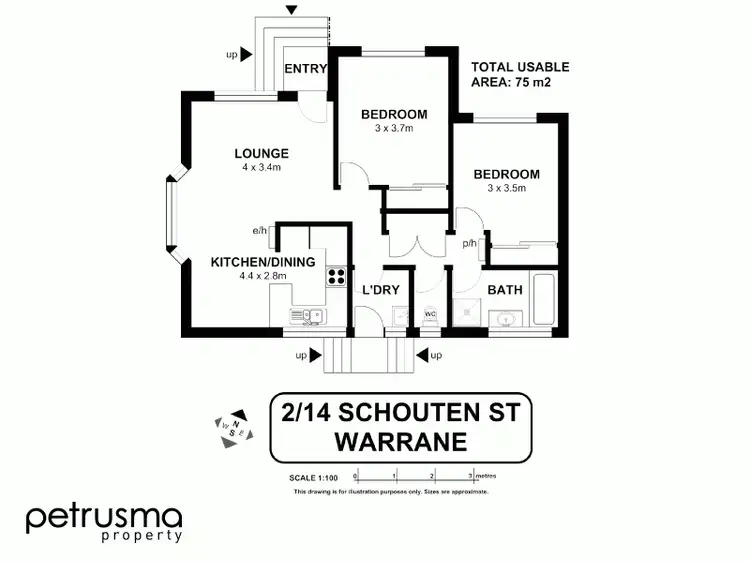 Floorplan of Homely unit listing, 2/14 Schouten Street, Warrane TAS 7018