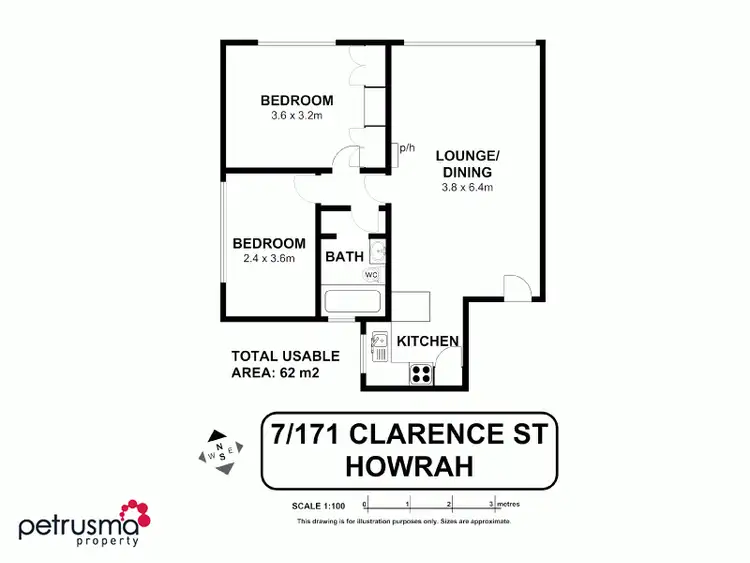 Floorplan of Homely unit listing, 7/171 Clarence Street, Howrah TAS 7018