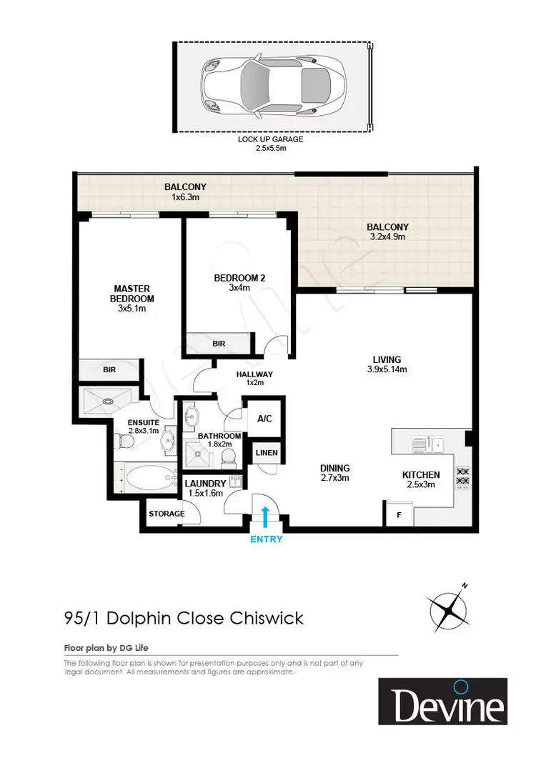 Floorplan of Homely apartment listing, 95/1 Dolphin Close, Chiswick NSW 2046