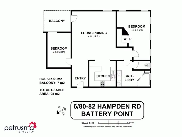 Floorplan of Homely unit listing, 6/80-82 Hampden Road, Battery Point TAS 7004