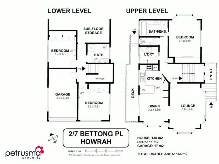 Floorplan of Homely townhouse listing, 2/7 Bettong Place, Howrah TAS 7018