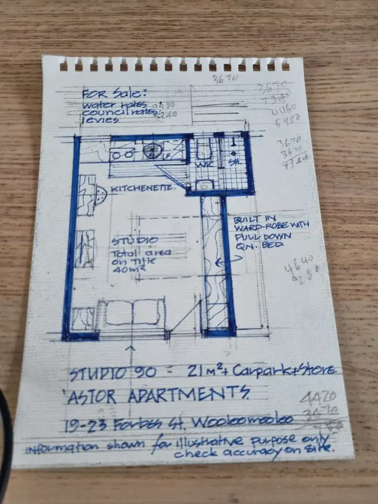 Floorplan of Homely studio listing, 90/19-23 Forbes Street, Woolloomooloo NSW 2011