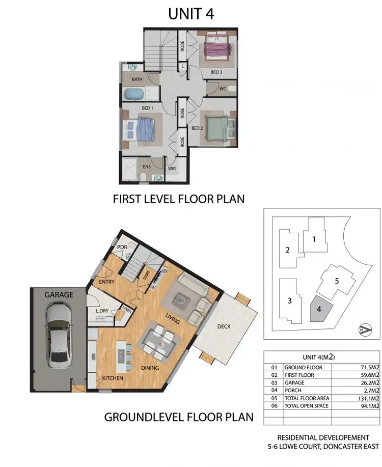 Floorplan of Homely townhouse listing, 4/5-6 Lowe Court, Doncaster East VIC 3109