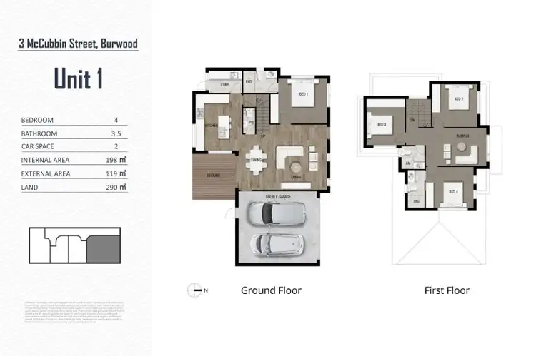 Floorplan of Homely townhouse listing, 1/3 McCubbin Street, Burwood VIC 3125
