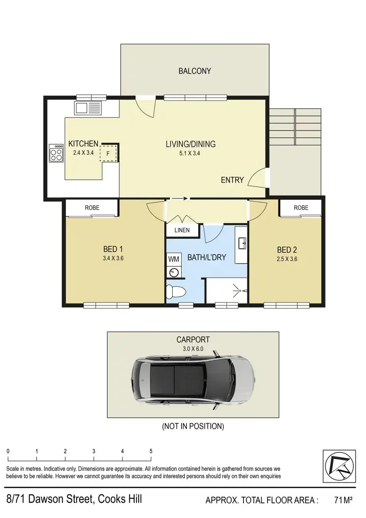 Floorplan of Homely unit listing, 8/71 Dawson Street, Cooks Hill NSW 2300
