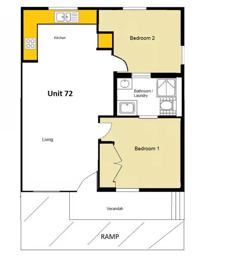 Floorplan of Homely semi-detached listing, 72/38 David Low Way, Diddillibah QLD 4559