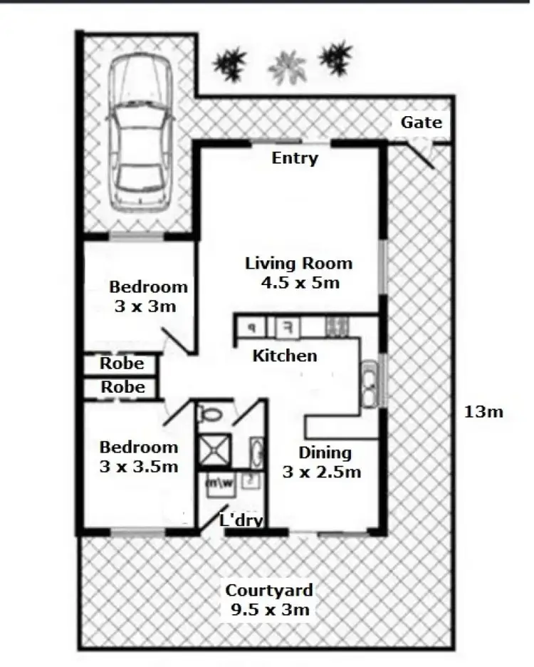 Floorplan of Homely unit listing, 13/44 Bagshaw Crescent, Gray NT 830