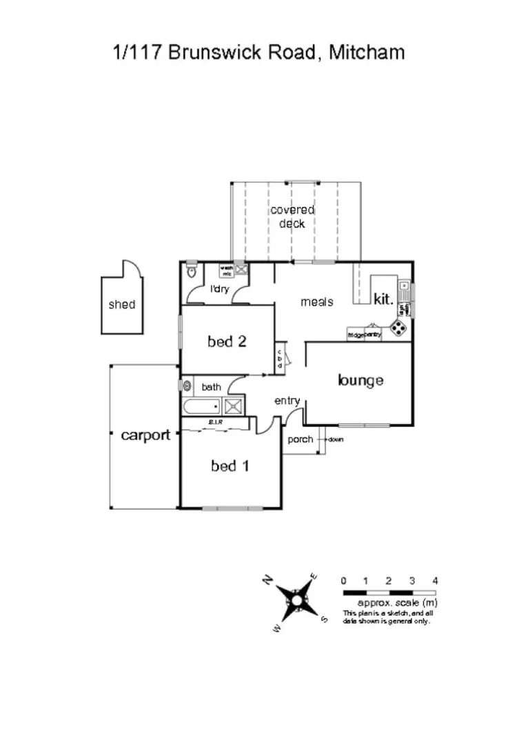 Floorplan of Homely unit listing, 1/117 Brunswick Road, Mitcham VIC 3132