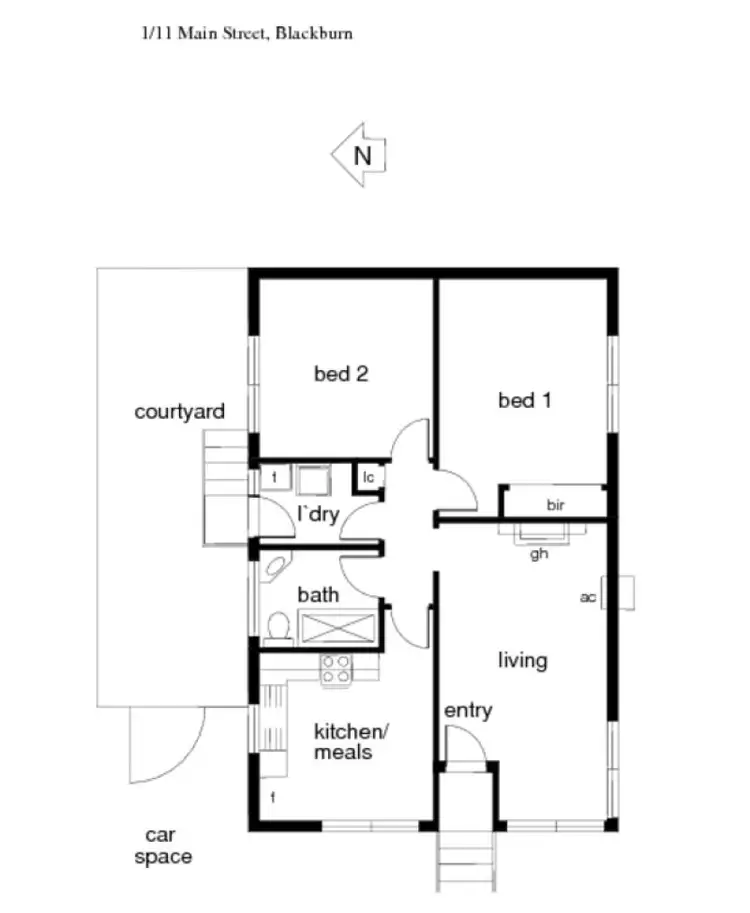 Floorplan of Homely unit listing, 1/11 Main Street, Blackburn VIC 3130