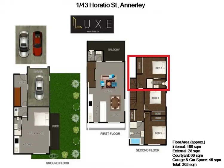 Floorplan of Homely townhouse listing, 1/43 Horatio Street, Annerley QLD 4103