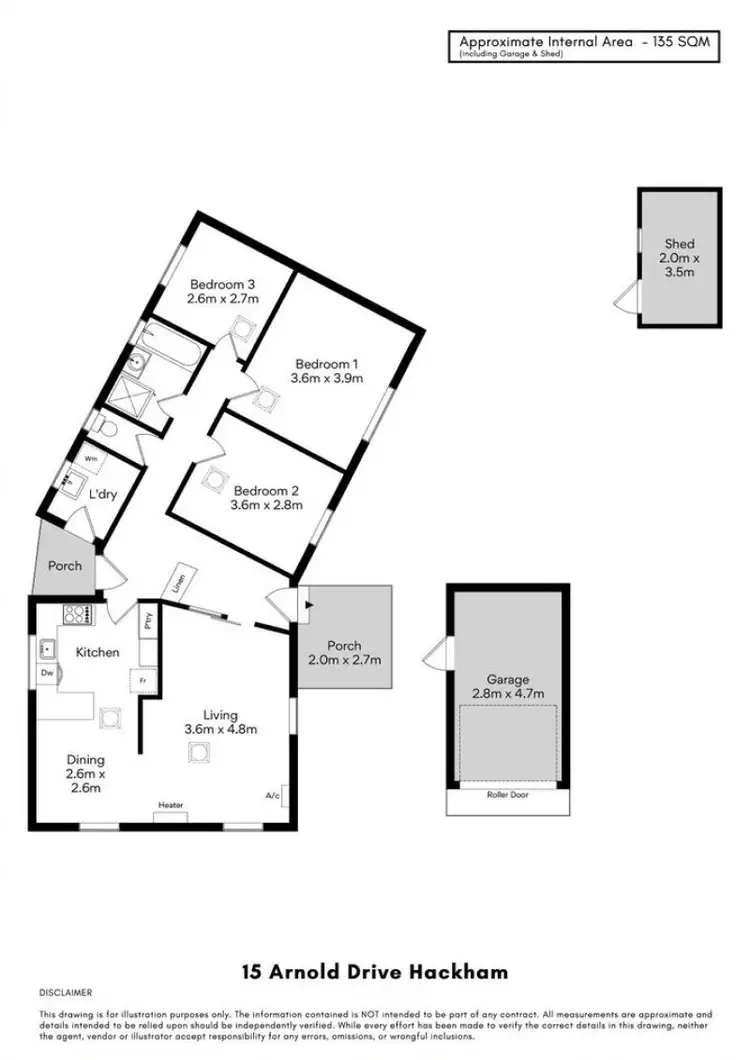 Floorplan of Homely house listing, 15 Arnold Drive, Hackham SA 5163