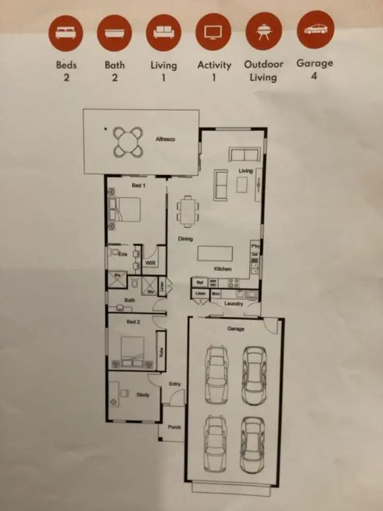 Floorplan of Homely retirement listing, 412/39 Wearing Road, Bargara QLD 4670