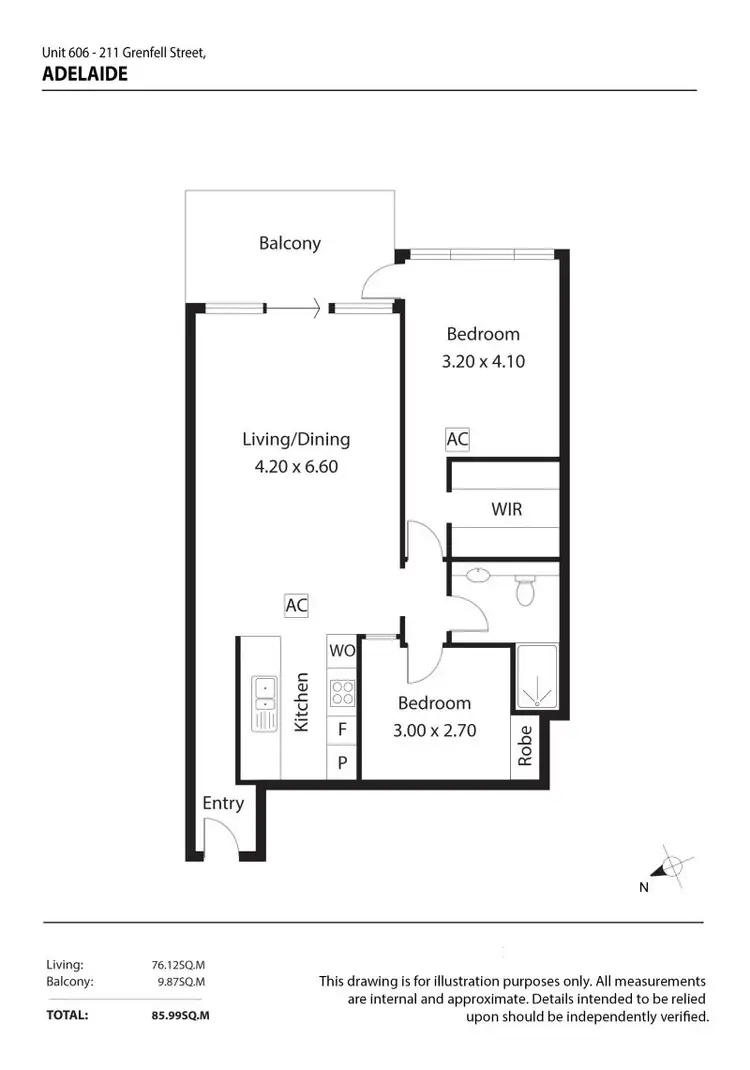 Floorplan of Homely apartment listing, 606/211 Grenfell Street, Adelaide SA 5000
