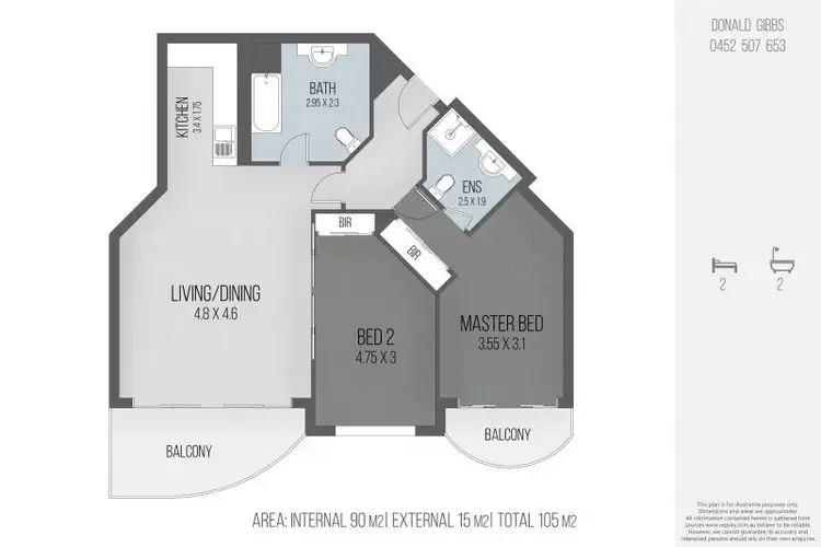 Floorplan of Homely apartment listing, Apt 628 & 629/55/132-138 Ferny Avenue, Surfers Paradise QLD 4217