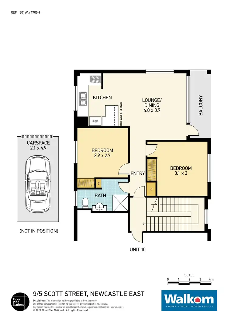 Floorplan of Homely apartment listing, 9/5 Scott Street, Newcastle East NSW 2300