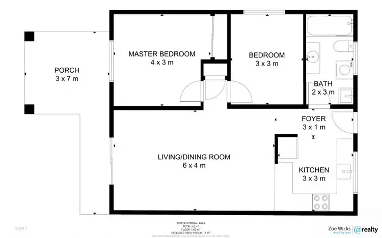 Floorplan of Homely apartment listing, 1/3 Ingham Court, Mooroobool QLD 4870