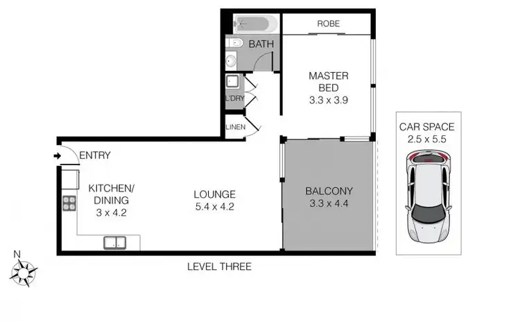 Floorplan of Homely apartment listing, Level 3/2313/43-45 Wilson Street, Botany NSW 2019