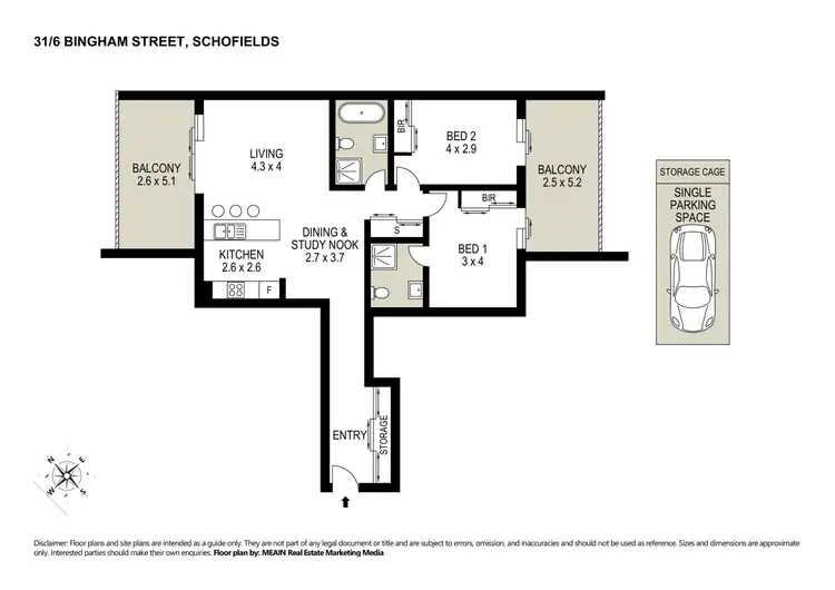 Floorplan of Homely apartment listing, 31/6 Bingham Street, Schofields NSW 2762