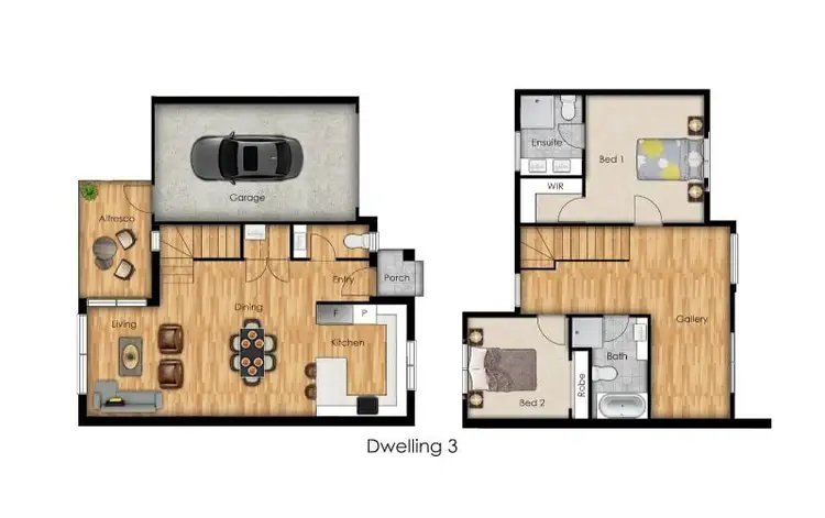 Floorplan of Homely townhouse listing, 3 4/25 Henry Street, Noble Park VIC 3174