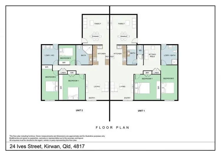 Floorplan of Homely unit listing, 1 and 2/24 Ives Street, Kirwan QLD 4817