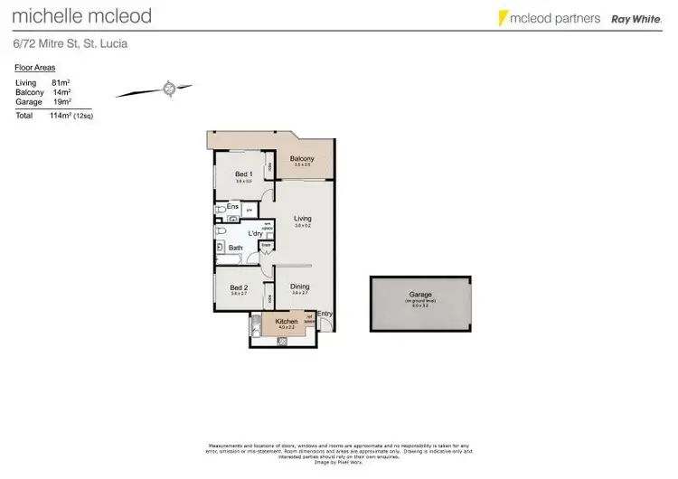 Floorplan of Homely unit listing, 6/72 Mitre Street, St Lucia QLD 4067