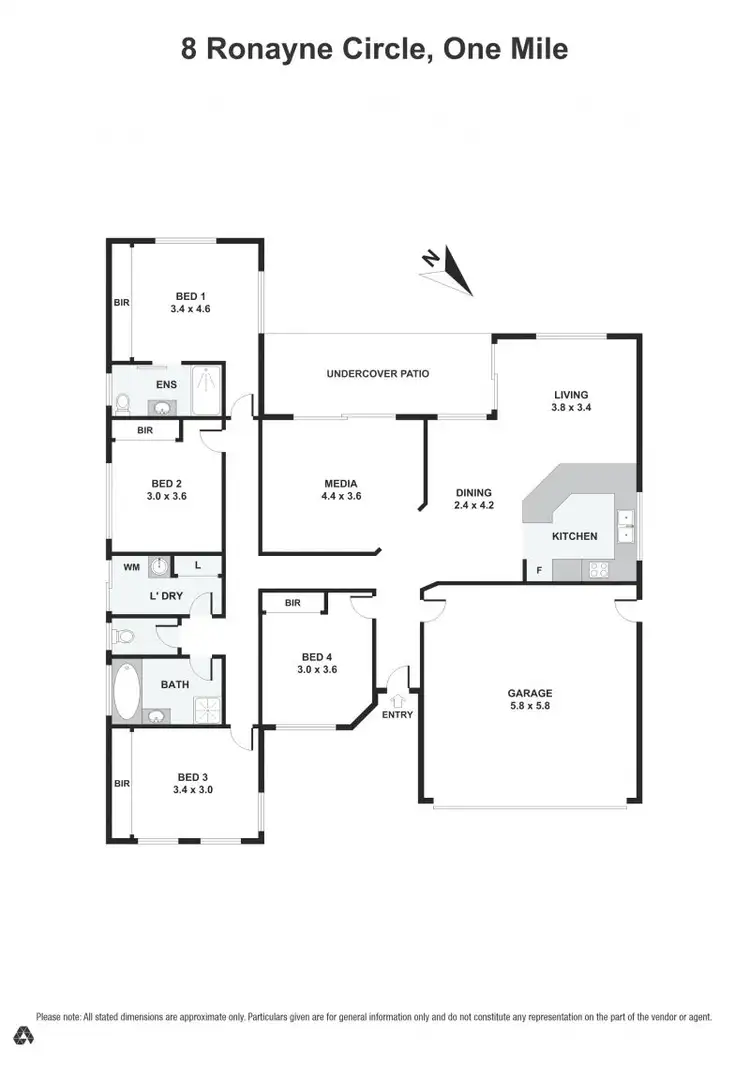 Floorplan of Homely house listing, 8 Ronayne Circle, One Mile QLD 4305