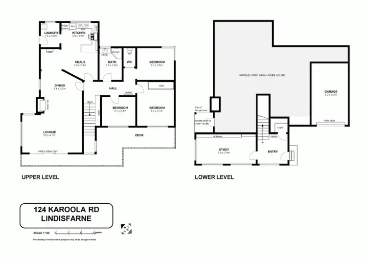 Floorplan of Homely house listing, 124 Karoola Road, Lindisfarne TAS 7015