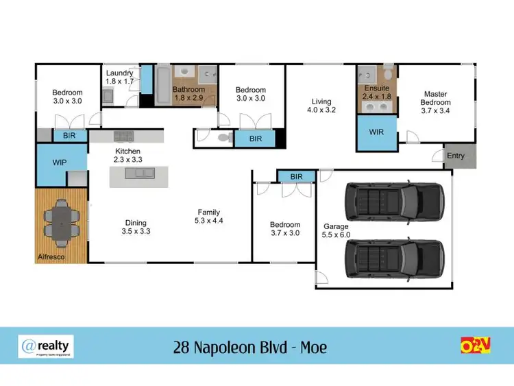 Floorplan of Homely house listing, 28 Napoleon Boulevard, Moe VIC 3825