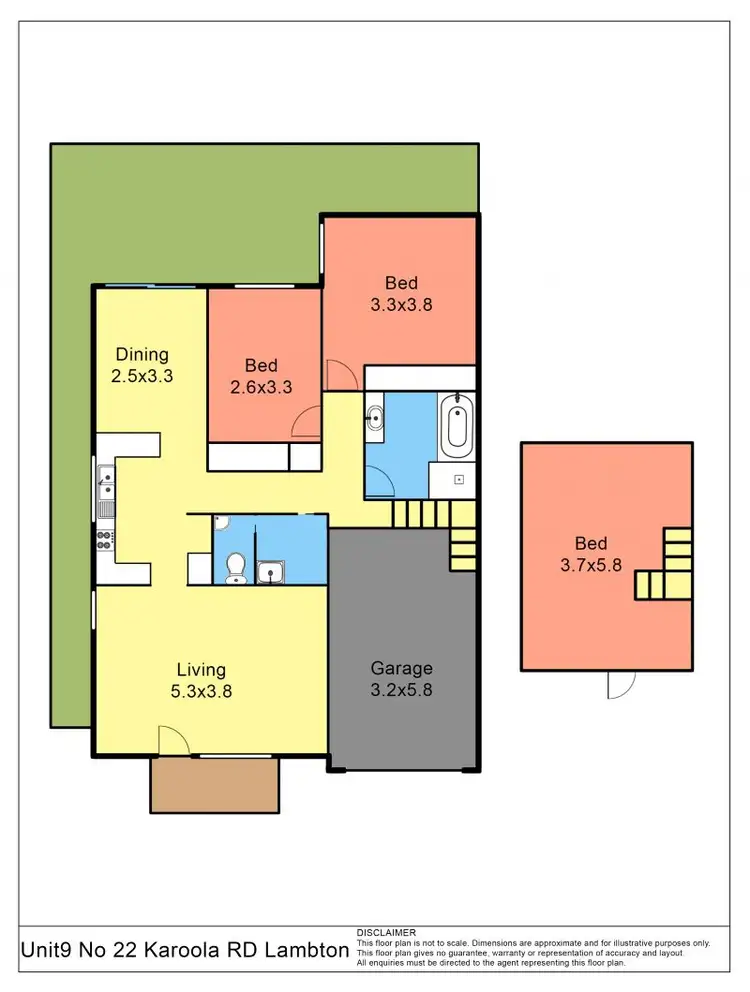 Floorplan of Homely villa listing, 9/22 Karoola Road, Lambton NSW 2299