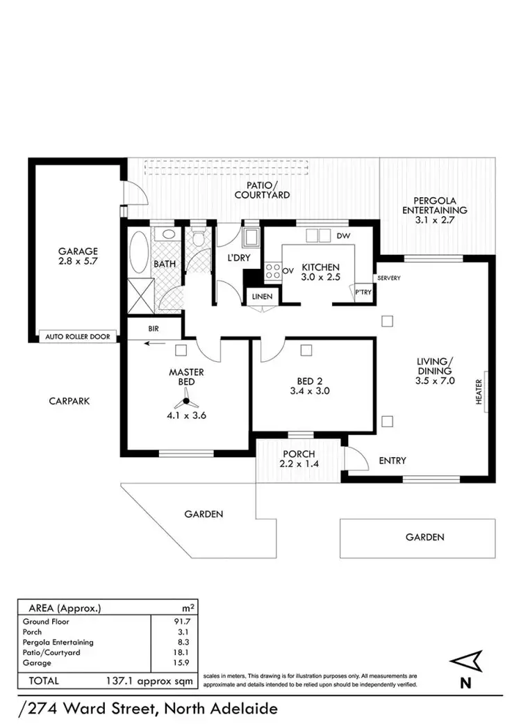 Floorplan of Homely unit listing, Unit 3, 274 Ward Street, North Adelaide SA 5006
