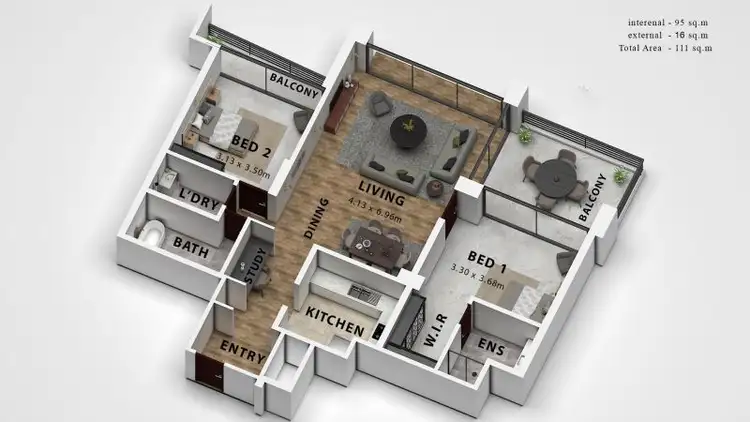 Floorplan of Homely unit listing, 1902/50 Marine Parade, Southport QLD 4215