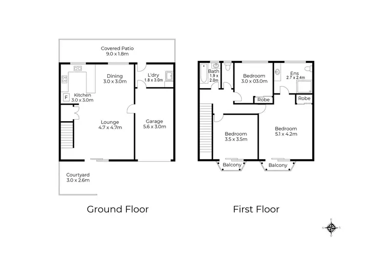 Floorplan of Homely townhouse listing, 2/2 Milton Street, Lismore NSW 2480