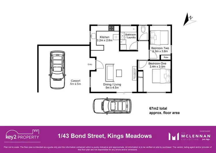 Floorplan of Homely house listing, 1/43 Bond Street, Kings Meadows TAS 7249