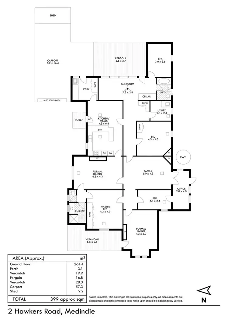 Floorplan of Homely house listing, 2 Hawkers Road, Medindie SA 5081