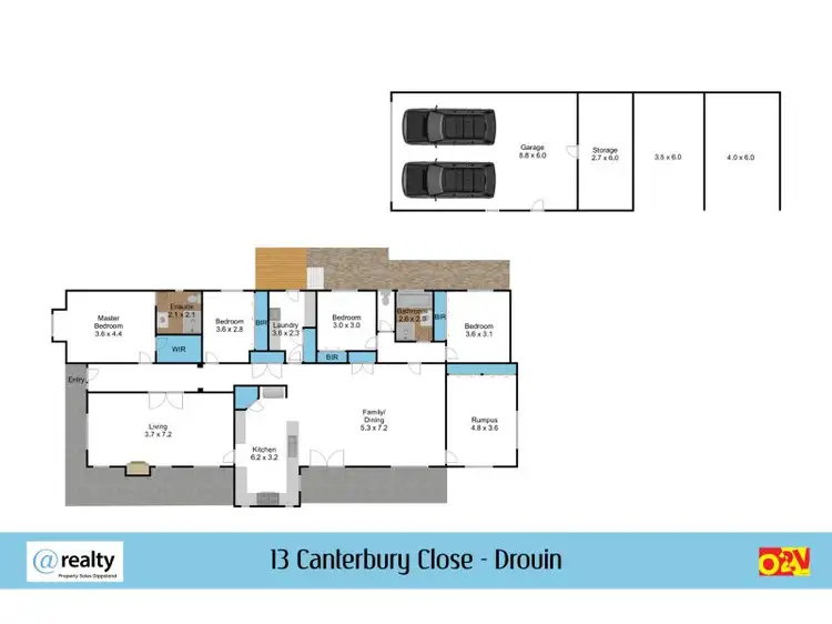 Floorplan of Homely house listing, 13 Canterbury Close, Drouin VIC 3818
